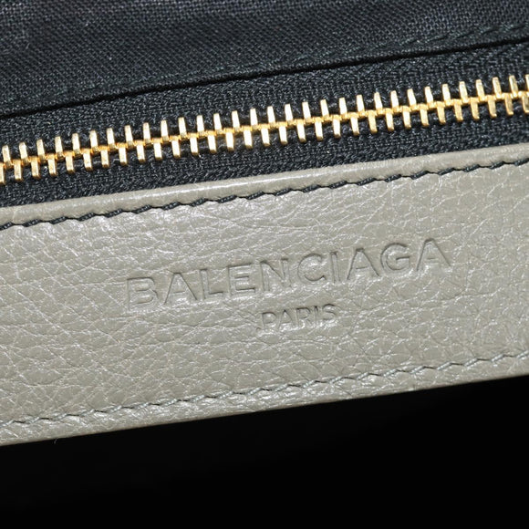 BALENCIAGA The Giant City Hand Bag Leather 2way Gray Gold 281770 Auth 184362M