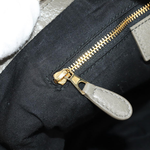 BALENCIAGA The Giant City Hand Bag Leather 2way Gray Gold 281770 Auth 184362M