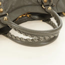 BALENCIAGA The Giant City Hand Bag Leather 2way Gray Gold 281770 Auth 184362M-7
