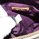 Miu Miu Matelasse Accessory Pouch Leather Gray Gold Auth 184365M-11