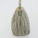 Miu Miu Matelasse Accessory Pouch Leather Gray Gold Auth 184365M-3