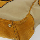 PRADA Hand Bag Canvas Beige Gold Auth 184366-12