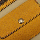 PRADA Hand Bag Canvas Beige Gold Auth 184366-14