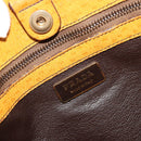 PRADA Hand Bag Canvas Beige Gold Auth 184366-16