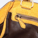 PRADA Hand Bag Canvas Beige Gold Auth 184366-20