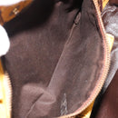 PRADA Hand Bag Canvas Beige Gold Auth 184366-22