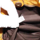 PRADA Hand Bag Canvas Beige Gold Auth 184366-23