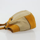 PRADA Hand Bag Canvas Beige Gold Auth 184366-5