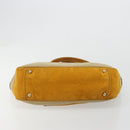 PRADA Hand Bag Canvas Beige Gold Auth 184366-9