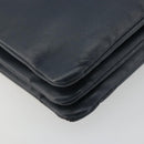 CELINE Trio Shoulder Bag Leather Navy Gold Auth 184367-17