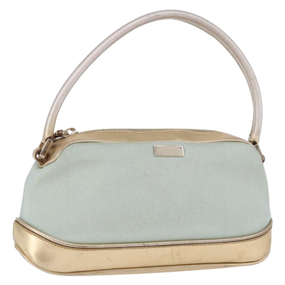 GUCCI Hand Bag Canvas Leather Light Blue 039 1133 Auth 184368A