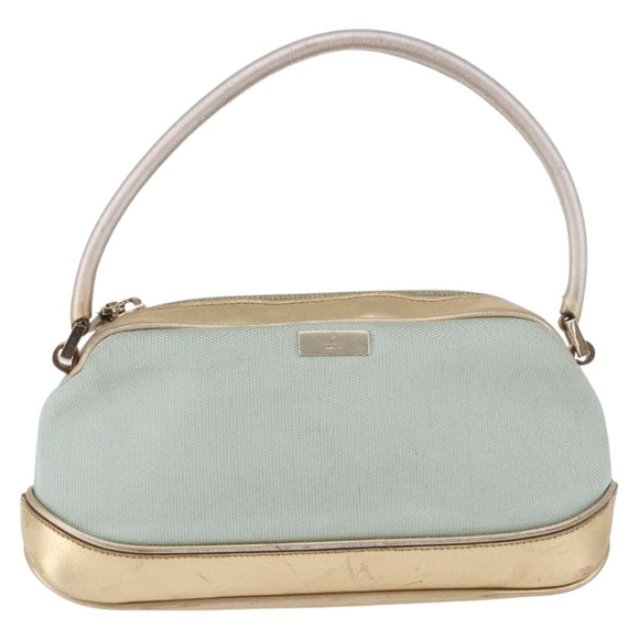 GUCCI Hand Bag Canvas Leather Light Blue 039 1133 Auth 184368A