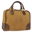 LOEWE Amazona 32 Hand Bag Leather Brown Gold Auth 184369-1