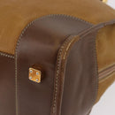 LOEWE Amazona 32 Hand Bag Leather Brown Gold Auth 184369-14