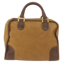LOEWE Amazona 32 Hand Bag Leather Brown Gold Auth 184369-2