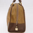 LOEWE Amazona 32 Hand Bag Leather Brown Gold Auth 184369-4