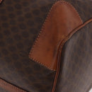 CELINE Macadam Canvas Boston Bag PVC Leather Brown Gold Auth 184375-11