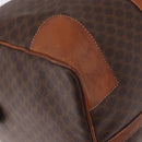 CELINE Macadam Canvas Boston Bag PVC Leather Brown Gold Auth 184375-12