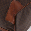 CELINE Macadam Canvas Boston Bag PVC Leather Brown Gold Auth 184375-13