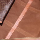 CELINE Macadam Canvas Boston Bag PVC Leather Brown Gold Auth 184375-17