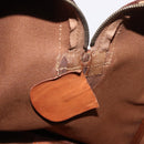 CELINE Macadam Canvas Boston Bag PVC Leather Brown Gold Auth 184375-20