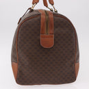 CELINE Macadam Canvas Boston Bag PVC Leather Brown Gold Auth 184375-4