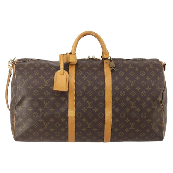 LOUIS VUITTON Monogram Keepall Bandouliere 55 Boston Bag M41414 LV Auth 184377