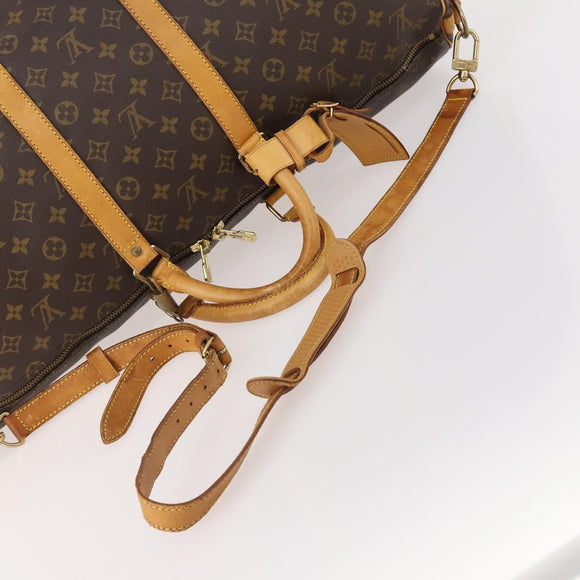LOUIS VUITTON Monogram Keepall Bandouliere 55 Boston Bag M41414 LV Auth 184377