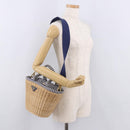 PRADA Hand Bag Rattan Beige Gold Auth 184379SAM-26