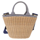 PRADA Hand Bag Rattan Beige Gold Auth 184379SAM-2