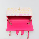 CHANEL Mini Matelasse 20 Shoulder Bag Tweed Multicolor Gold CC Auth 184380SAM-9