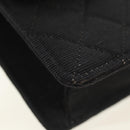 CHANEL Matelasse Chain Shoulder Pouch Canvas Black Gold CC Auth 184384V-10