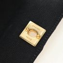 CHANEL Matelasse Chain Shoulder Pouch Canvas Black Gold CC Auth 184384V-16