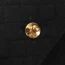 CHANEL Matelasse Chain Shoulder Pouch Canvas Black Gold CC Auth 184384V-18