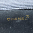 CHANEL Matelasse Chain Shoulder Pouch Canvas Black Gold CC Auth 184384V-19