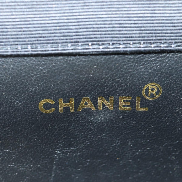 CHANEL Matelasse Chain Shoulder Pouch Canvas Black Gold CC Auth 184384V