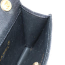CHANEL Matelasse Chain Shoulder Pouch Canvas Black Gold CC Auth 184384V-21