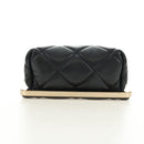 CHANEL Chain Shoulder Pouch Evening Bag Lamb Skin Black Gold CC Auth 184385SV-10