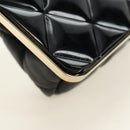 CHANEL Chain Shoulder Pouch Evening Bag Lamb Skin Black Gold CC Auth 184385SV-13