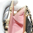 CHANEL Chain Shoulder Pouch Evening Bag Lamb Skin Black Gold CC Auth 184385SV-20