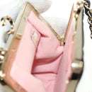 CHANEL Chain Shoulder Pouch Evening Bag Lamb Skin Black Gold CC Auth 184385SV-21