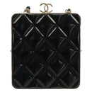 CHANEL Chain Shoulder Pouch Evening Bag Lamb Skin Black Gold CC Auth 184385SV-3