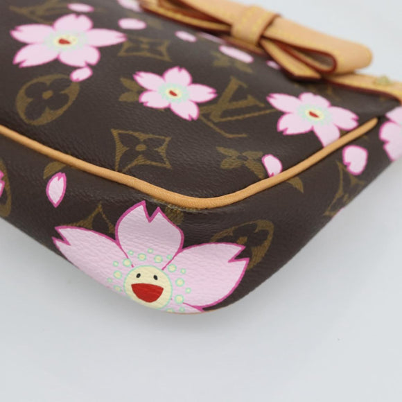 LOUIS VUITTON Monogram Cherry Blossom Pochette Pouch M92006 LV Auth 184386SAV