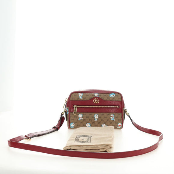 GUCCI Micro GG Supreme Doraemon Collaboration Bag PVC Beige 647784 Auth 184387M