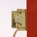 FENDI Zucchino Canvas Mamma Baguette Shoulder Bag Leather Gold Auth 184388M-20