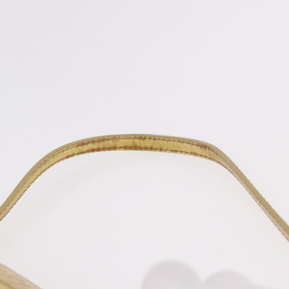 FENDI Zucchino Canvas Mamma Baguette Shoulder Bag Leather Gold Auth 184388M