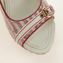 LOUIS VUITTON Monogram Mini Anemone Wedge Sandals Red Rouge LV Auth 184389M-17