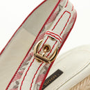 LOUIS VUITTON Monogram Mini Anemone Wedge Sandals Red Rouge LV Auth 184389M-20