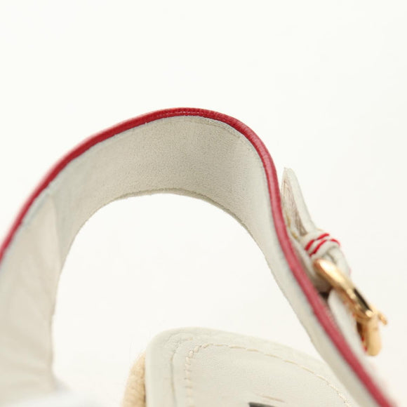 LOUIS VUITTON Monogram Mini Anemone Wedge Sandals Red Rouge LV Auth 184389M
