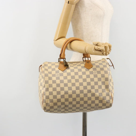 LOUIS VUITTON Damier Azur Speedy 30 Hand Bag N41533 LV Auth 184391A